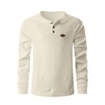 Waffle Buckle Quick-drying Raglan Henry Long Sleeve — Apricot