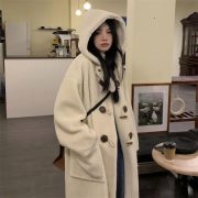 Lamb Wool Loose Women's New Mid-length Coat — Apricot - Image 2