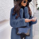 Temperament Long Sleeve Lapel Faux Fur Coat Solid Color Coat Women Fur Fur Women's Clothing — Blue