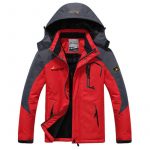 Couple outdoor hooded plus size — Male red