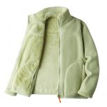 Double-sided Polar Fleece Outdoor Thick Warm Sweater Coat — Mint green