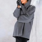 Women's Trendy Clothes Multi-color Round Neck Loose Sweater Woolen Coat Solid Casual Coat For Autumn And Winter — Gray