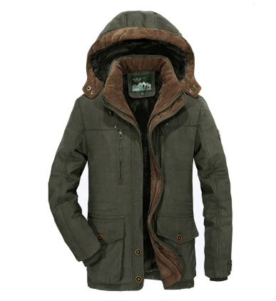 3ff0d398_8d39db2e-c952-47fe-baef-bfe1c1a7ddfb Thickened Multi-pocket Hooded Men's Cotton Coat — Army Green - Image 1