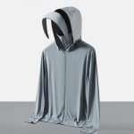 Ice Silk Big Brim Detachable Face Cover Ultraviolet-proof Sun-protective Clothing — Male Glacier Gray