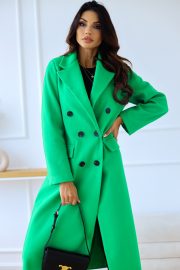 Women's Fashion Simple Double Breasted Long Sleeve Lapel Button Woolen Coat — Wine red - Image 9