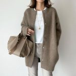 Japanese And Korean Light Mature Woman Long-sleeved Coat Super Soft Woolen — Brown Woolen