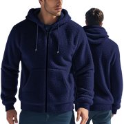 Men's Thickened Warm Double-sided Fleece Jacket Zipper — Gray - Image 5