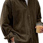 Casual Loose Men's Autumn And Winter Thick Shirt Jacket — Brown