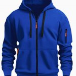 Zipper Hooded Sweatshirt Men's Sports Casual Cardigan Coat — Sapphire Blue