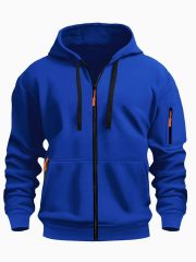 Zipper Hooded Sweatshirt Men's Sports Casual Cardigan Coat — Purple - Image 11