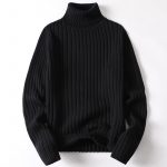 All-matching Men's Clothing Knitted Base Clothes — Black