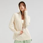 Ice Silk Big Brim Detachable Face Cover Ultraviolet-proof Sun-protective Clothing — Female Apricot