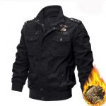 Men's flight jacket baseball uniform — Black Add cotton