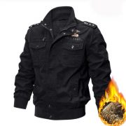 Men's flight jacket baseball uniform — Black Add cotton