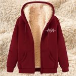 Men's Fleece Hoodie With Fleece Lining, Thick And Warm For Winter, Lamb Fleece For Autumn And Winter — 17 Wine Red