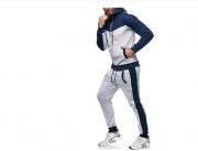 Men's Hooded Color Block Casual Cardigan Set — Red - Image 8