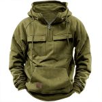Men's Solid Color Casual Sweatshirt — Army Green