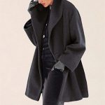 Women's Trendy Clothes Multi-color Round Neck Loose Sweater Woolen Coat Solid Casual Coat For Autumn And Winter — Black