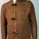 Autumn And Winter Turtleneck Men's Cardigan Coat — Brown