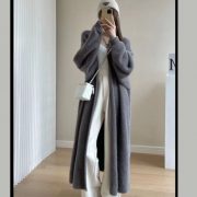 Long Below The Knee Sweater Cardigan For Women — White - Image 8