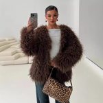 Coat Faux Fur Jacket — Chocolate