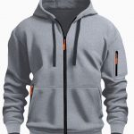 Zipper Hooded Sweatshirt Men's Sports Casual Cardigan Coat — Light Gray