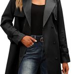 European And American Autumn Women's Double Breasted Fashion Casual Trench Coat — Black