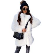 Temperament Long Sleeve Lapel Faux Fur Coat Solid Color Coat Women Fur Fur Women's Clothing — Beige - Image 3