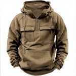 Men's Solid Color Casual Sweatshirt — Khaki