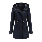 New Cotton Anorak Women's Spring And Autumn Coat — Navy Blue