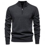 Men's Knitwear Top Half Zipper — 6983 Dark Gray