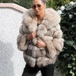 Women's Minimalist Hooded Patchwork Fur Grass Jacket — Mi camel