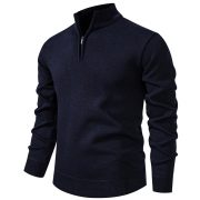 Men's Knitwear Top Half Zipper — 6983 Dark Gray - Image 5