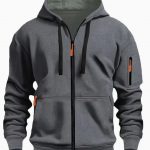 Zipper Hooded Sweatshirt Men's Sports Casual Cardigan Coat — Dark Gray