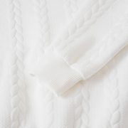 Knitted Solid Color Men's Fashion Jacquard High Collar Warm Sweater — Khaki - Image 5