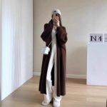 Long Below The Knee Sweater Cardigan For Women — Coffee