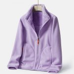 Double-sided Polar Fleece Outdoor Thick Warm Sweater Coat — Light Purple