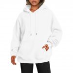 Men's And Women's Fashion Casual Exercise Drop-shoulder Sleeve Hoodie — White