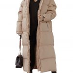 Hooded Solid Color Long Casual Zip Coat — Camel