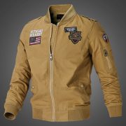 Men's flight jacket baseball uniform — Black Add cotton - Image 3