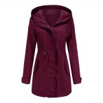 New Cotton Anorak Women's Spring And Autumn Coat — Wine Red