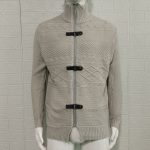 Autumn And Winter Turtleneck Men's Cardigan Coat — Gray White