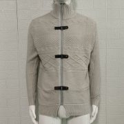 Autumn And Winter Turtleneck Men's Cardigan Coat — Brown - Image 9