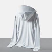 Ice Silk Big Brim Detachable Face Cover Ultraviolet-proof Sun-protective Clothing — Men's Jade White - Image 5