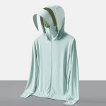Ice Silk Big Brim Detachable Face Cover Ultraviolet-proof Sun-protective Clothing — Women's Freezing Green