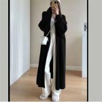 Long Below The Knee Sweater Cardigan For Women — Black