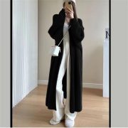 Long Below The Knee Sweater Cardigan For Women — White - Image 3