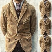 Cross-Border Hot Style Men's Casual Fashion Solid Color  Lining Jacket Men — Yellow - Image 2