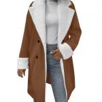 Leisure Commute Woolen Coat For Women — Brown