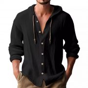Men's Casual Long-sleeved Top — Black